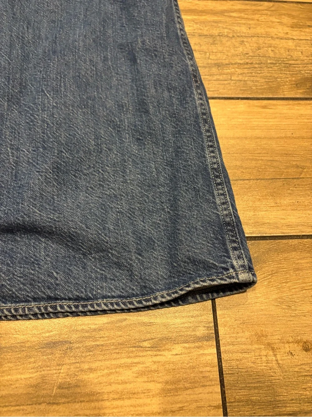 Levis Denim Long Overall Dress Button Front Midi Maxi Size Medium - Picture 4 of 9